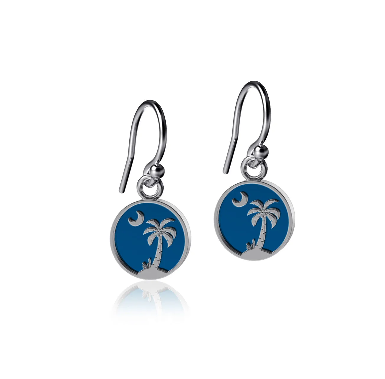 Palmetto Dangle Earrings - Enamel