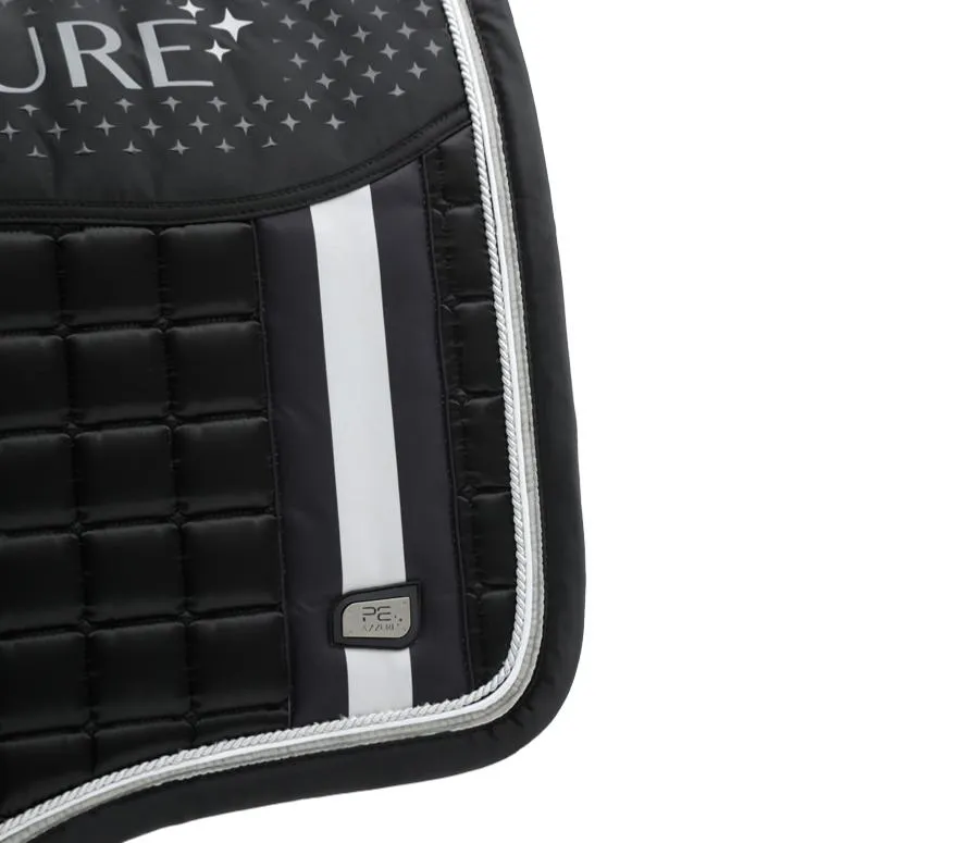 PEI Azzure Anti-Slip Satin Dressage Pad (Black)