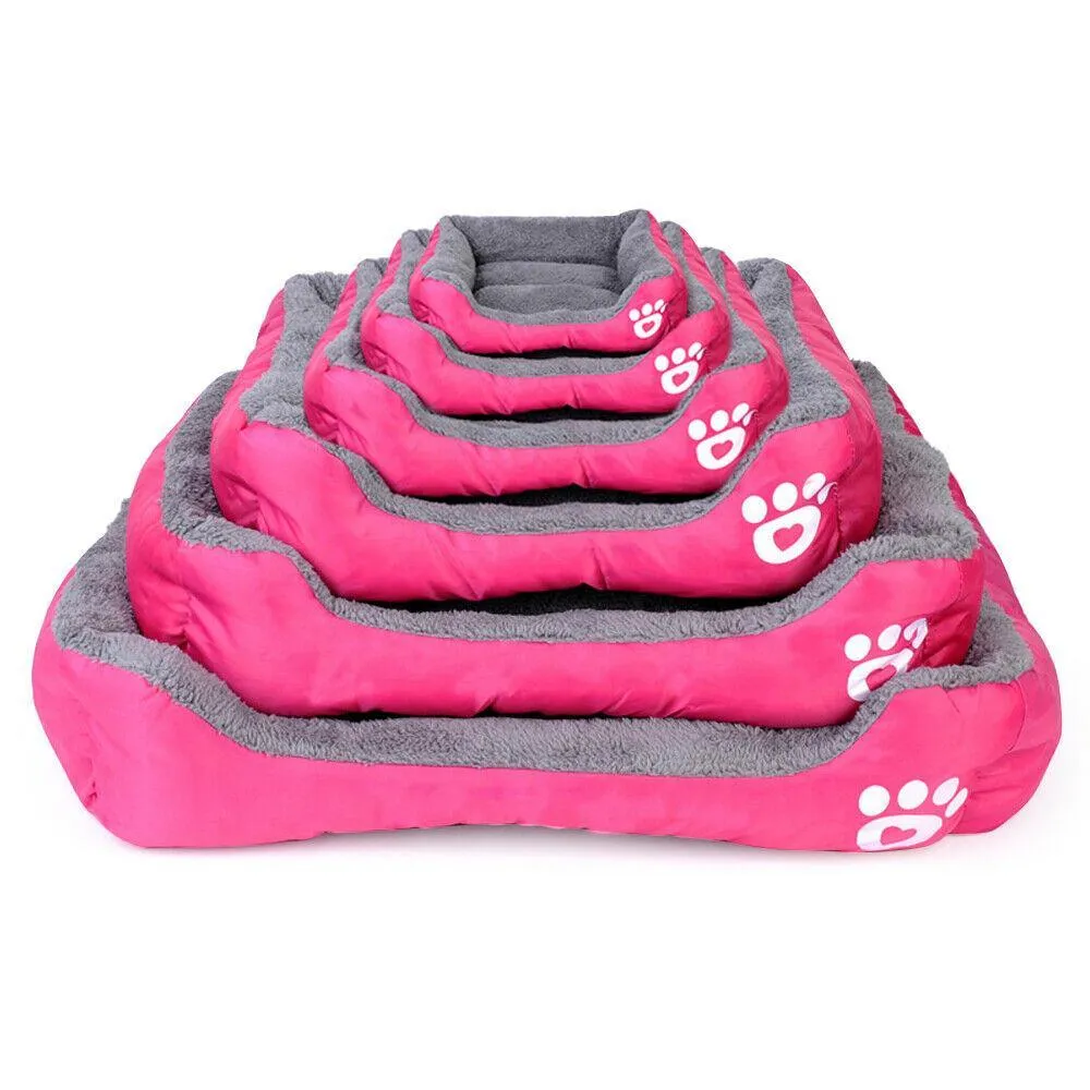 PETLAVISH™ UltraComfy Dog/Cat Breathable Bed: S-XXXL Cozy Fleece Cushion Paw Mat Kennel