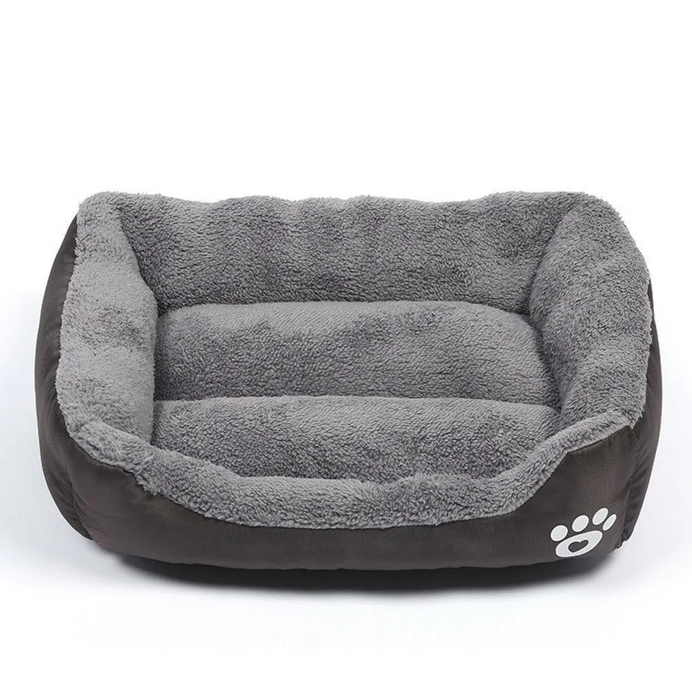 PETLAVISH™ UltraComfy Dog/Cat Breathable Bed: S-XXXL Cozy Fleece Cushion Paw Mat Kennel