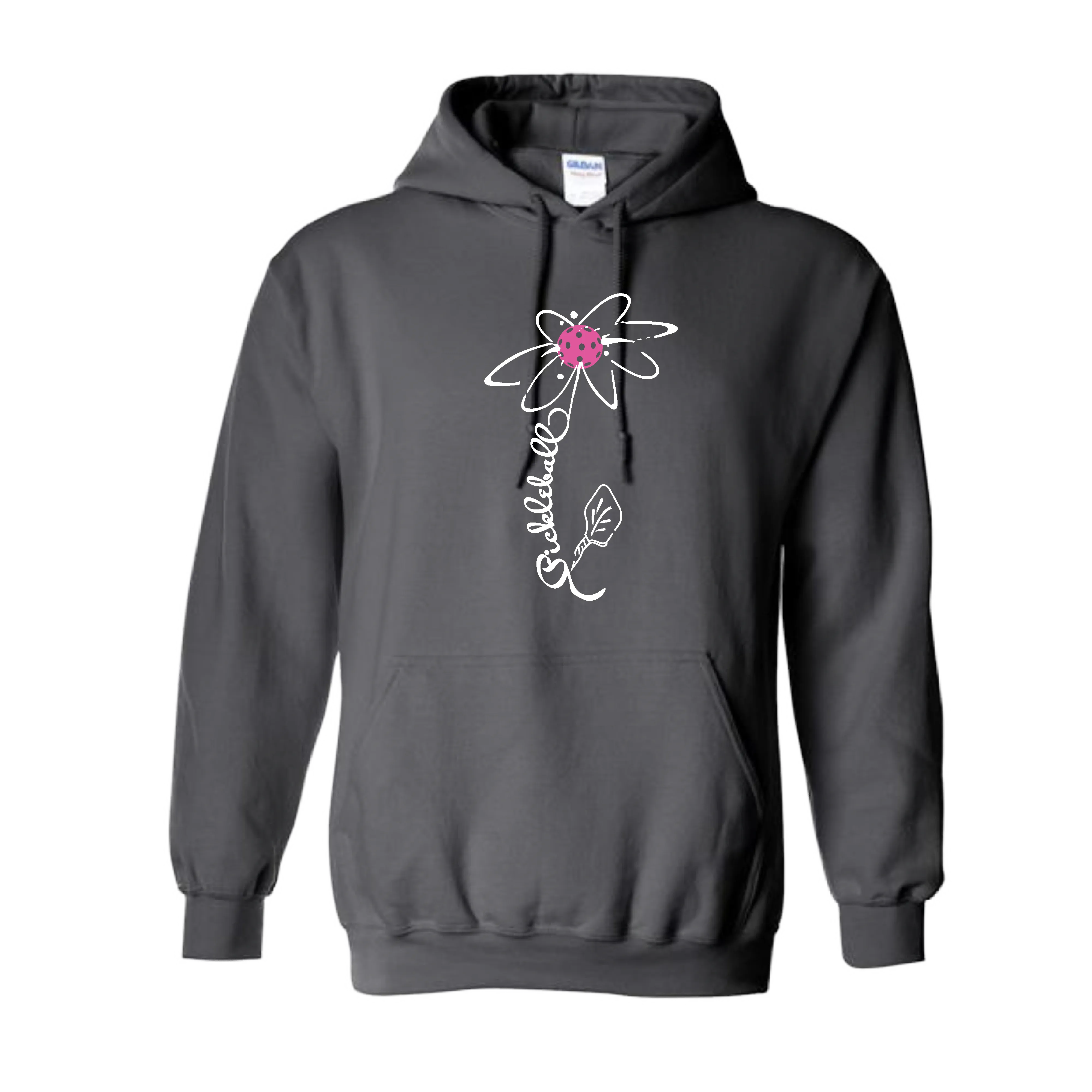 Pickleball Flower (Orange, Pink or Purple) | Unisex Hoodie Athletic Sweatshirt | 50% Cotton/50% Polyester