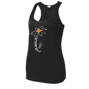 Pickleball Flower (Orange, Pink or Purple) | Women’s Racerback Tank Top Athletic Shirt | 100% Polyester