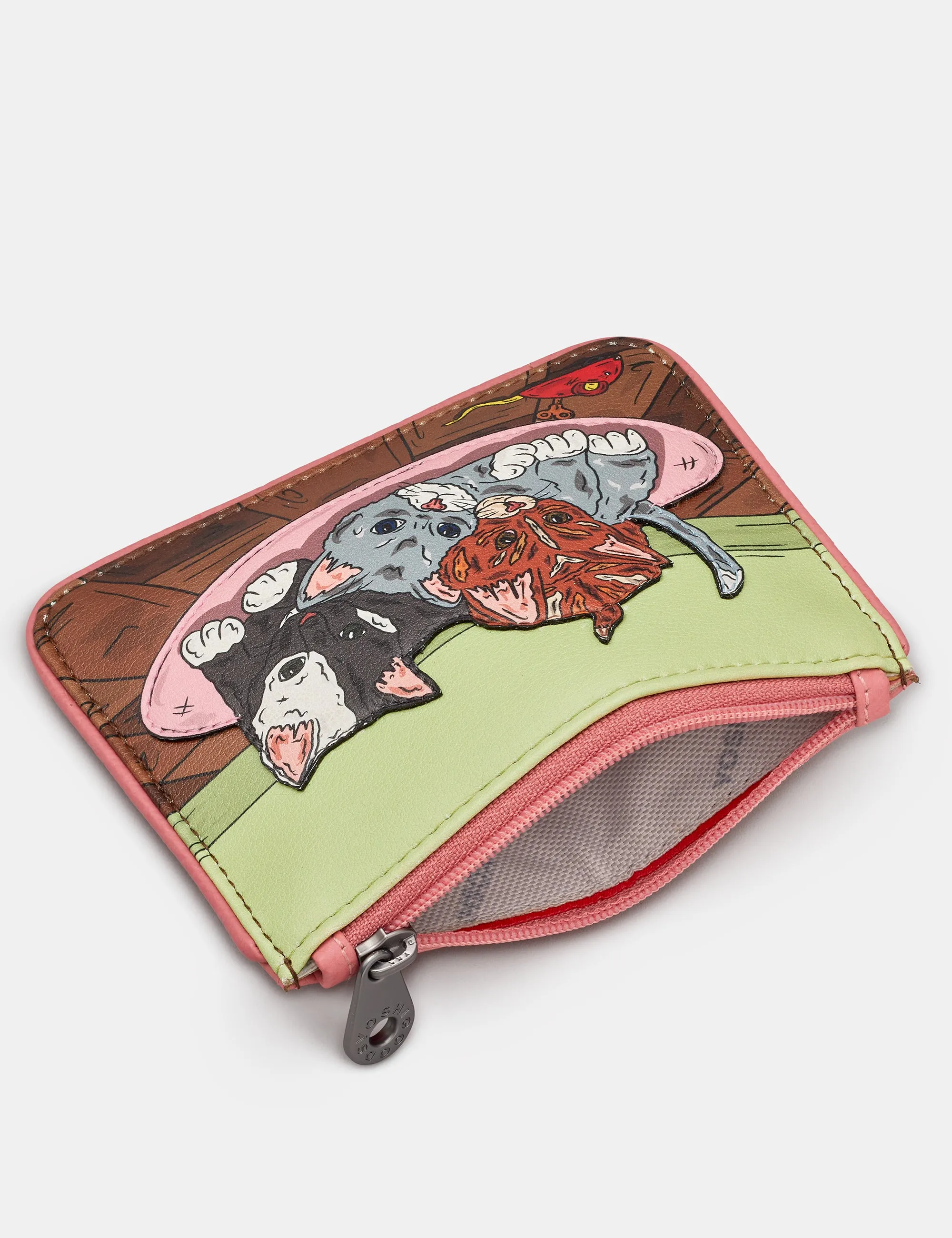 Playtime Kittens Zip Top Leather Purse