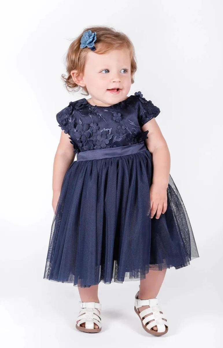 Popatu Baby Girls Navy Tulle Dress (24Months only)