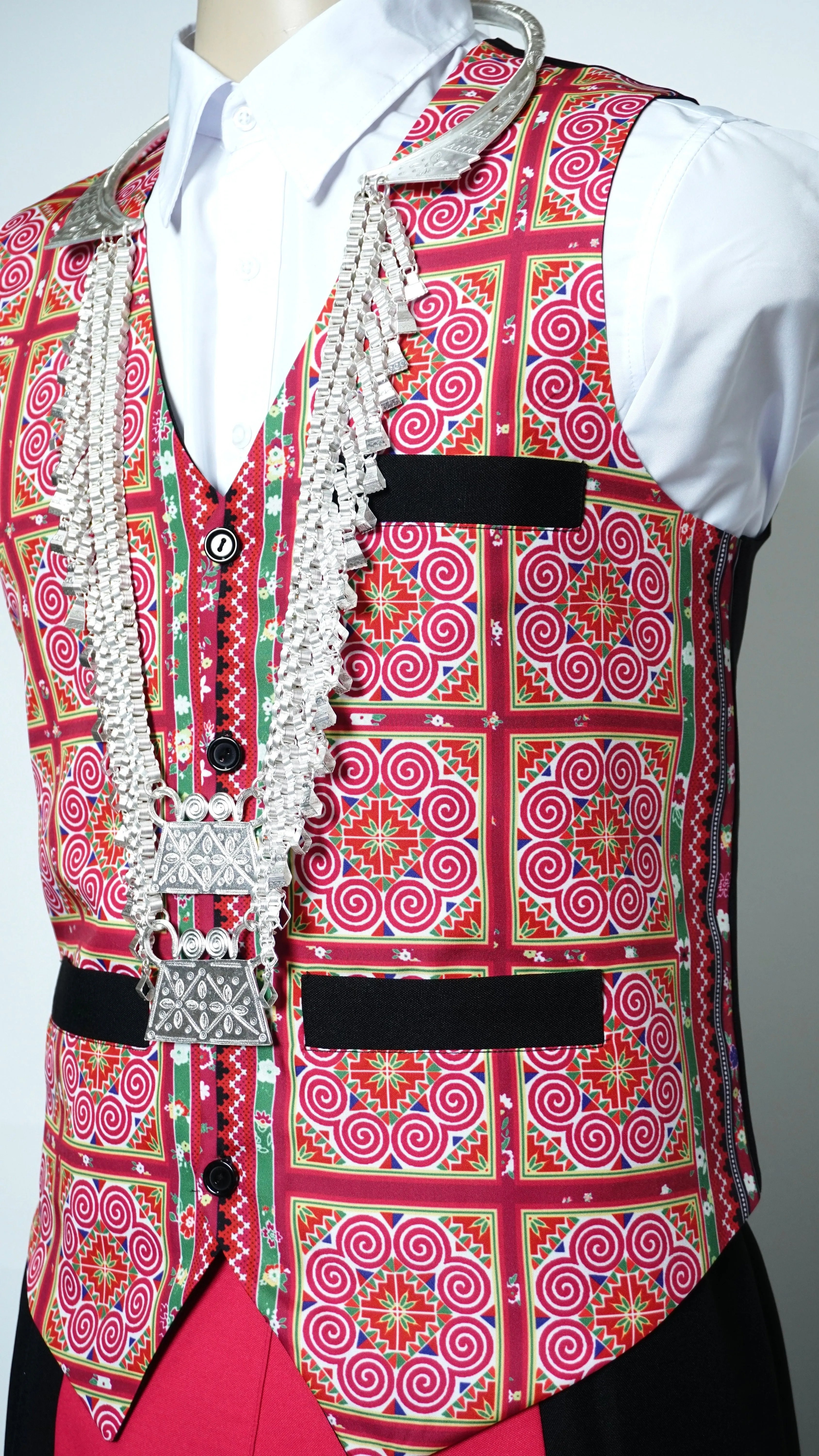 Printed Pink Qwj Vest