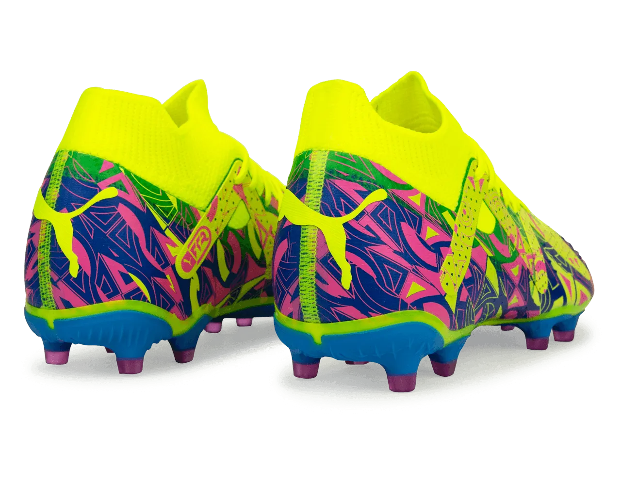 PUMA Men's Future Match Energy FG/AG Yellow/Blue/Pink