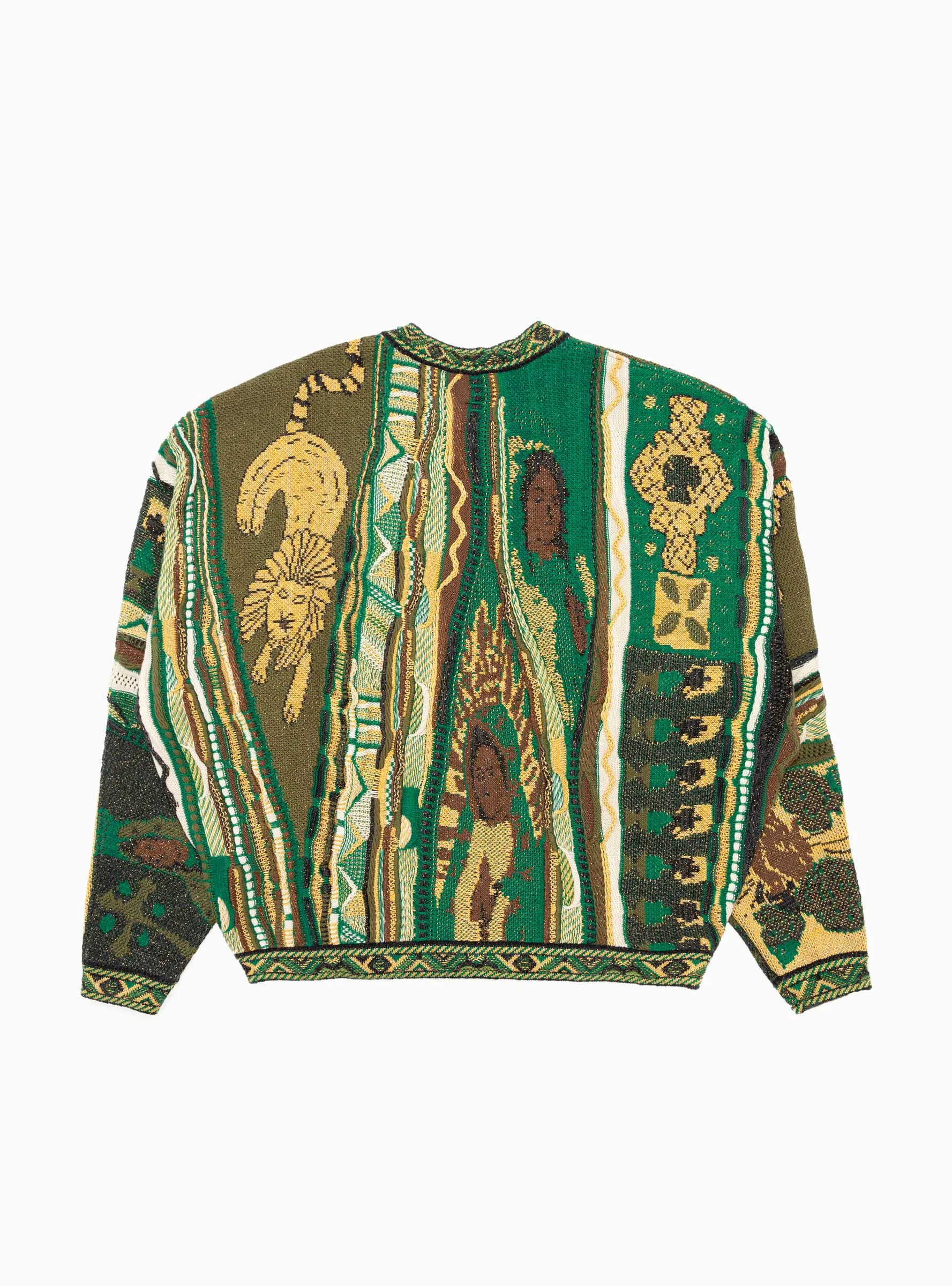 Rasta Gaudy 7G Knit Jumper Green