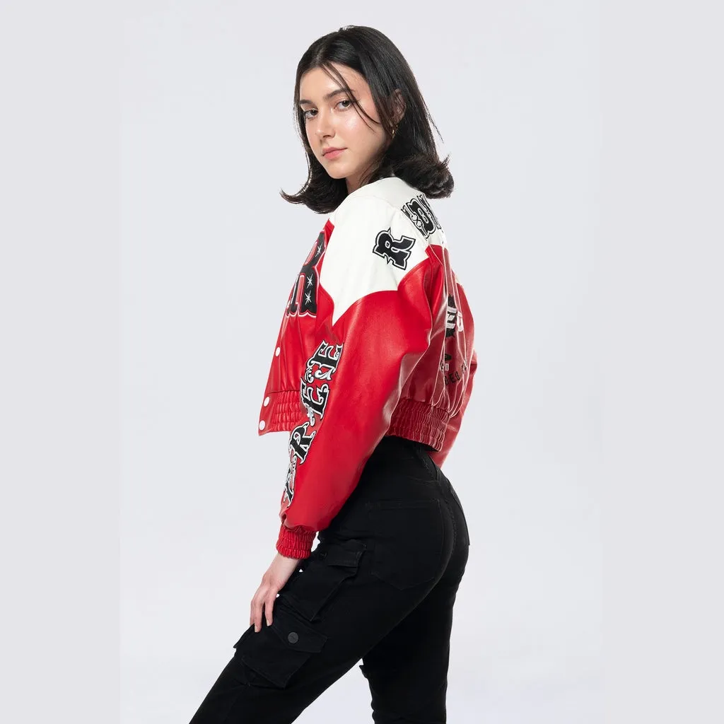 Relaxed Rodeo Cropped Jacket - True Red