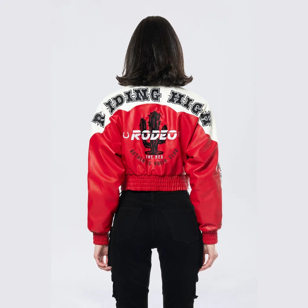 Relaxed Rodeo Cropped Jacket - True Red