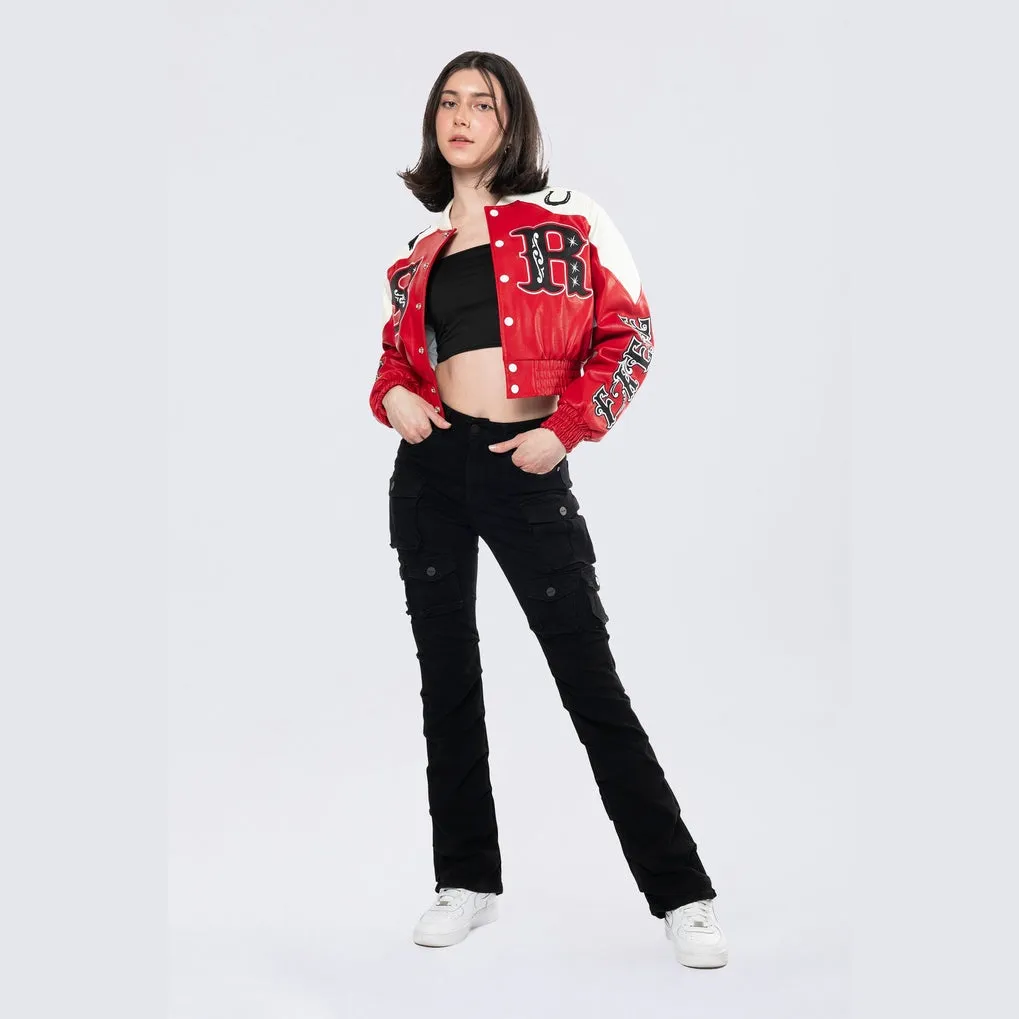 Relaxed Rodeo Cropped Jacket - True Red