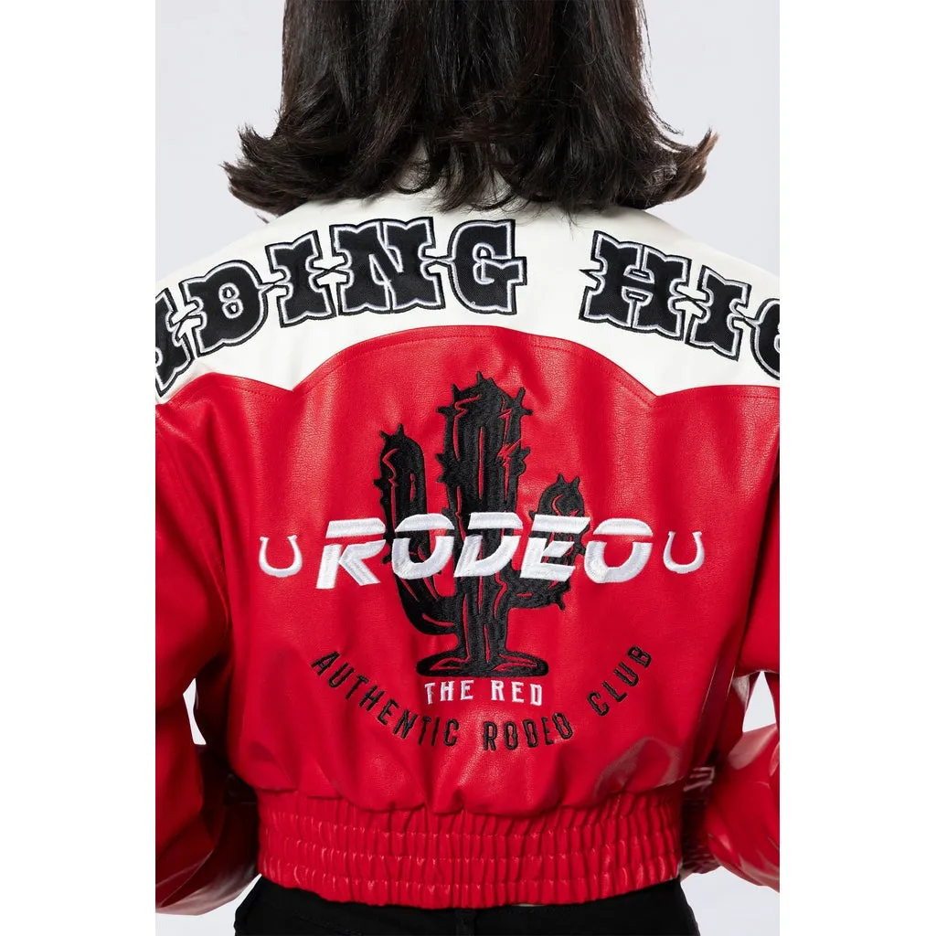 Relaxed Rodeo Cropped Jacket - True Red