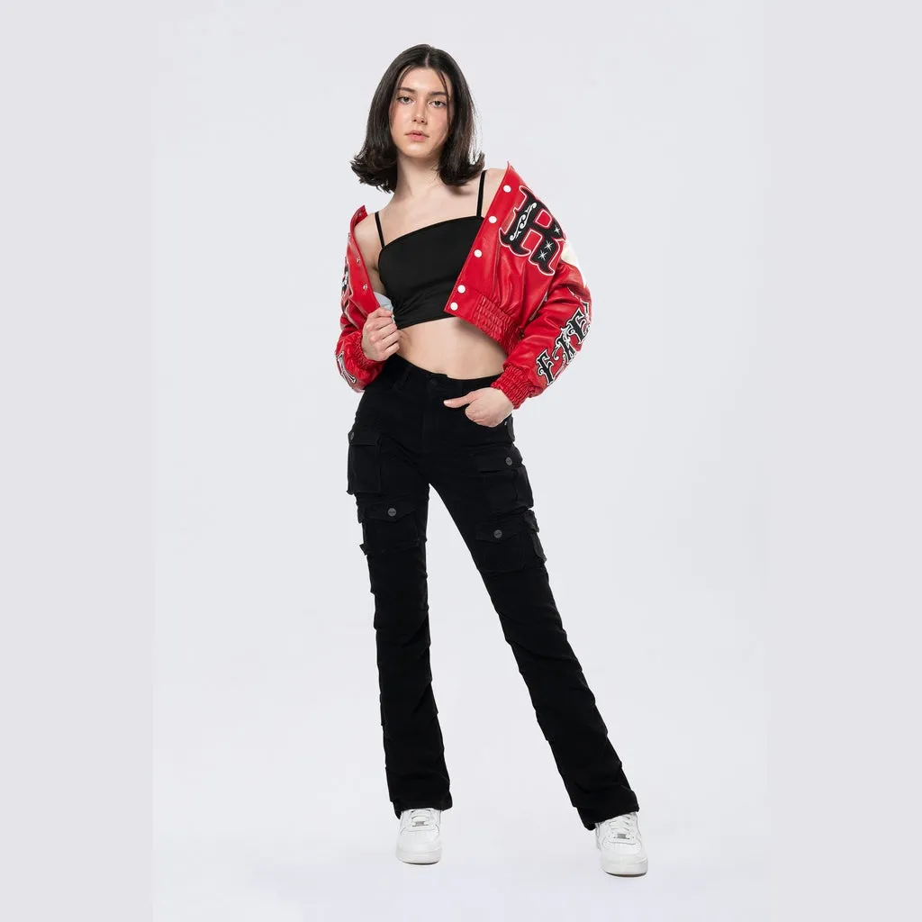 Relaxed Rodeo Cropped Jacket - True Red