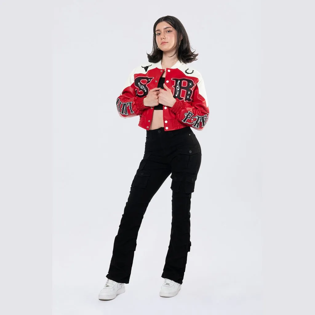 Relaxed Rodeo Cropped Jacket - True Red