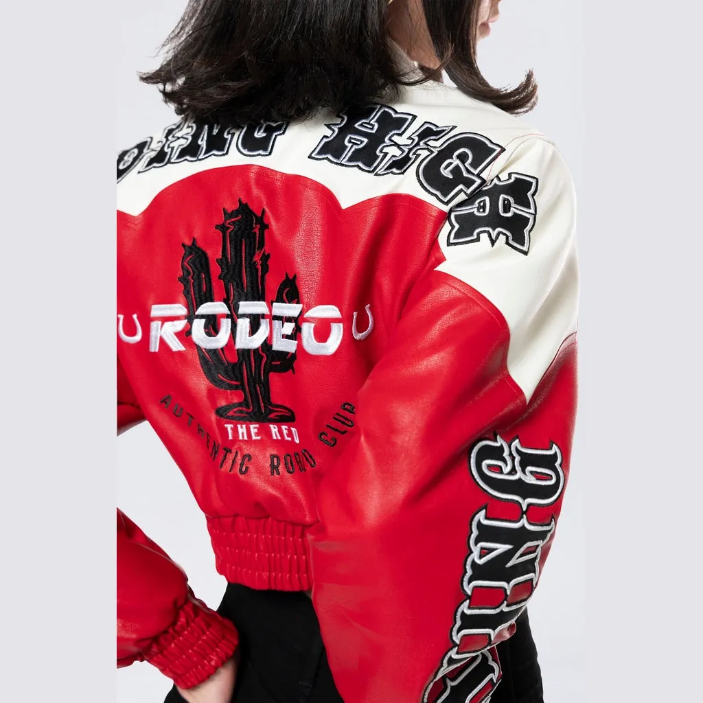 Relaxed Rodeo Cropped Jacket - True Red