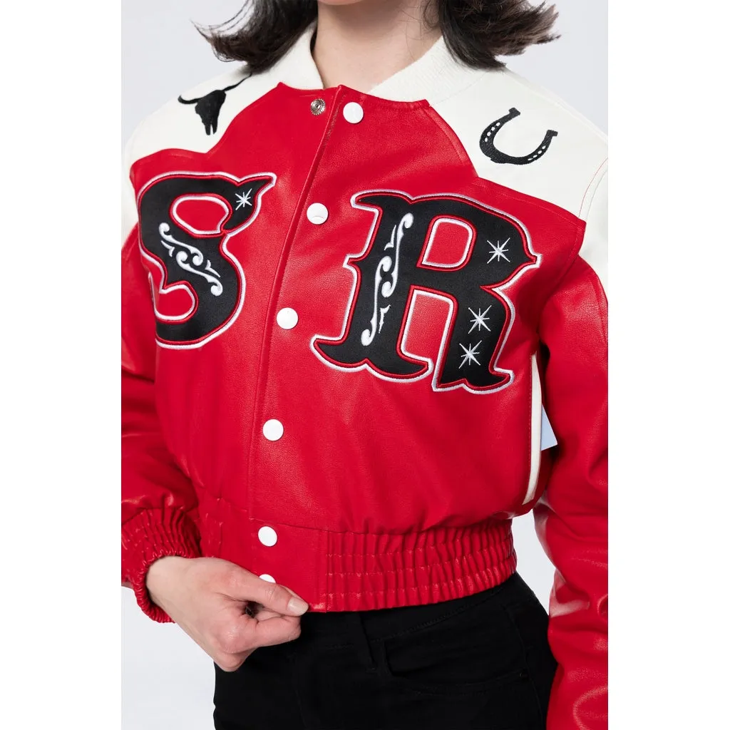 Relaxed Rodeo Cropped Jacket - True Red