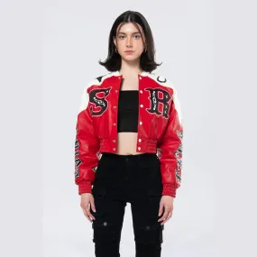 Relaxed Rodeo Cropped Jacket - True Red