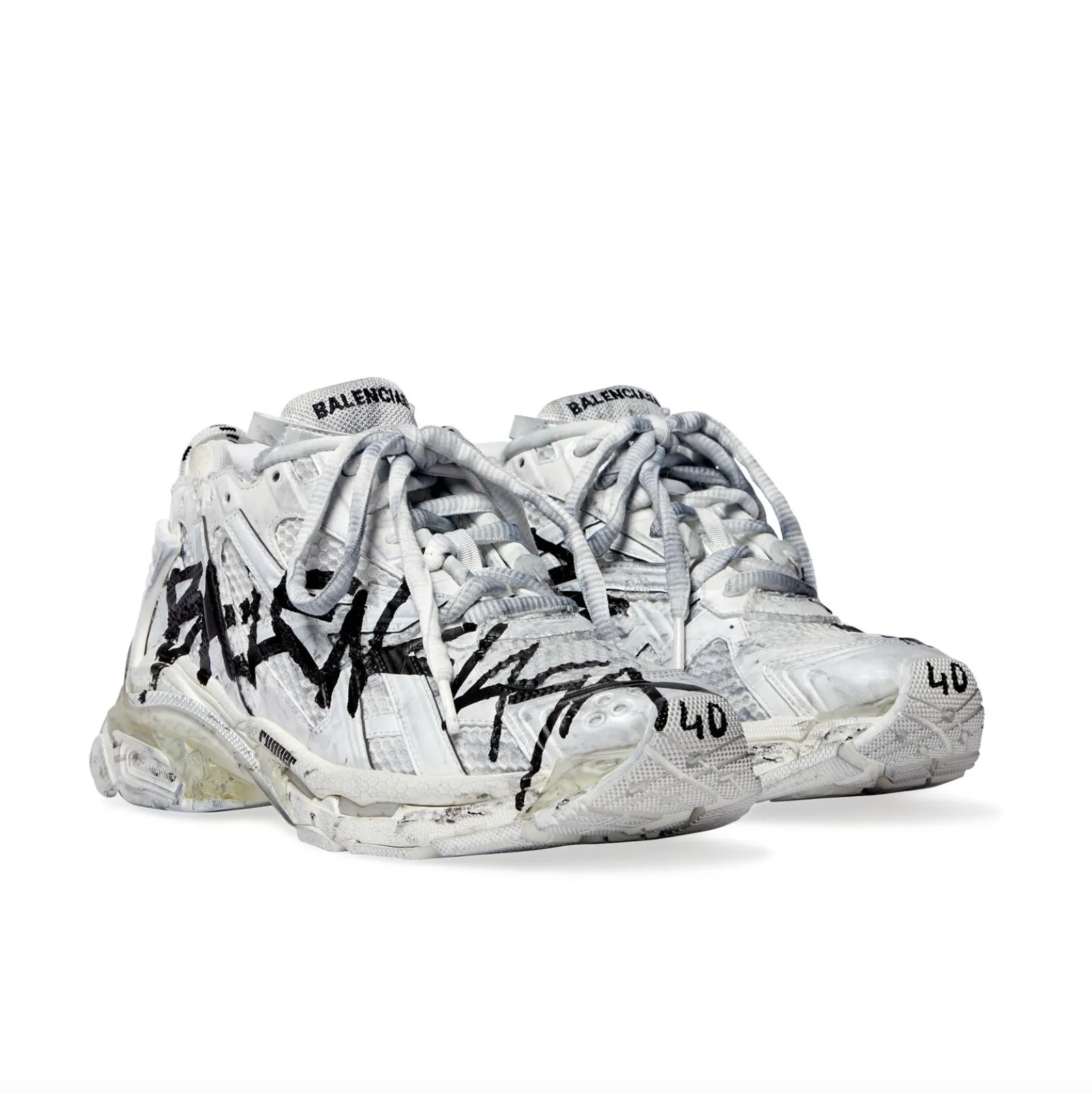 RUNNER GRAFFITI TRAINERS - WHITE