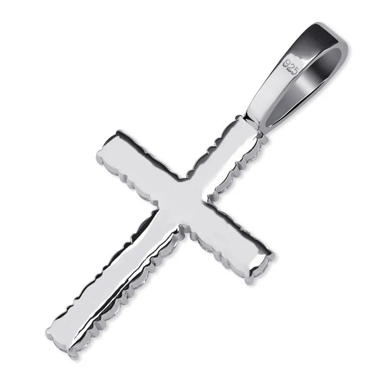 S925 Silver Moissanite Cross Pendant (GRA Certificate   Free FedEx Shipping)