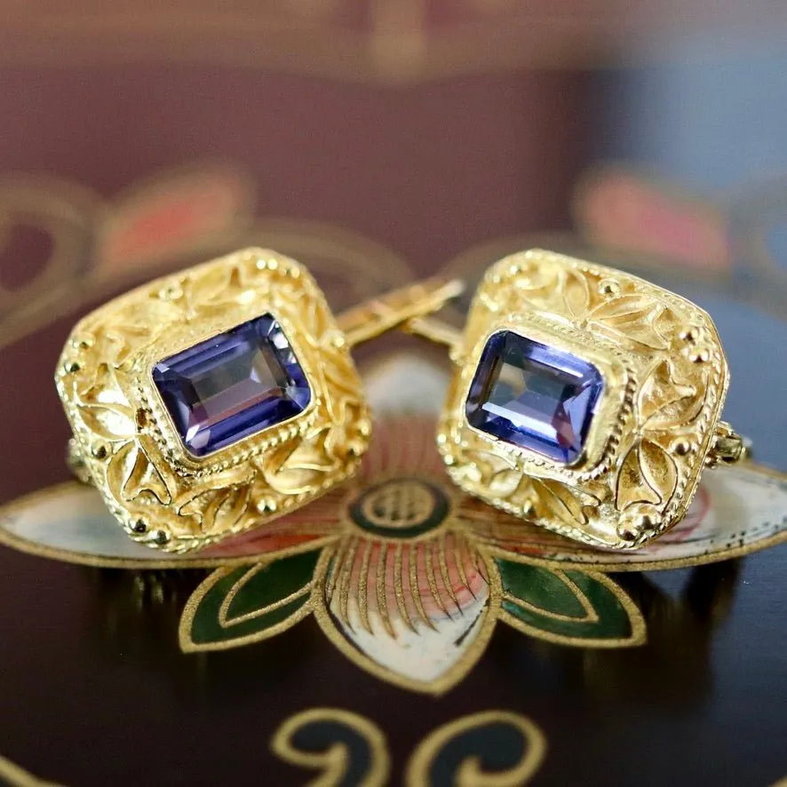 Selsey 14k Gold and Iolite Earrings