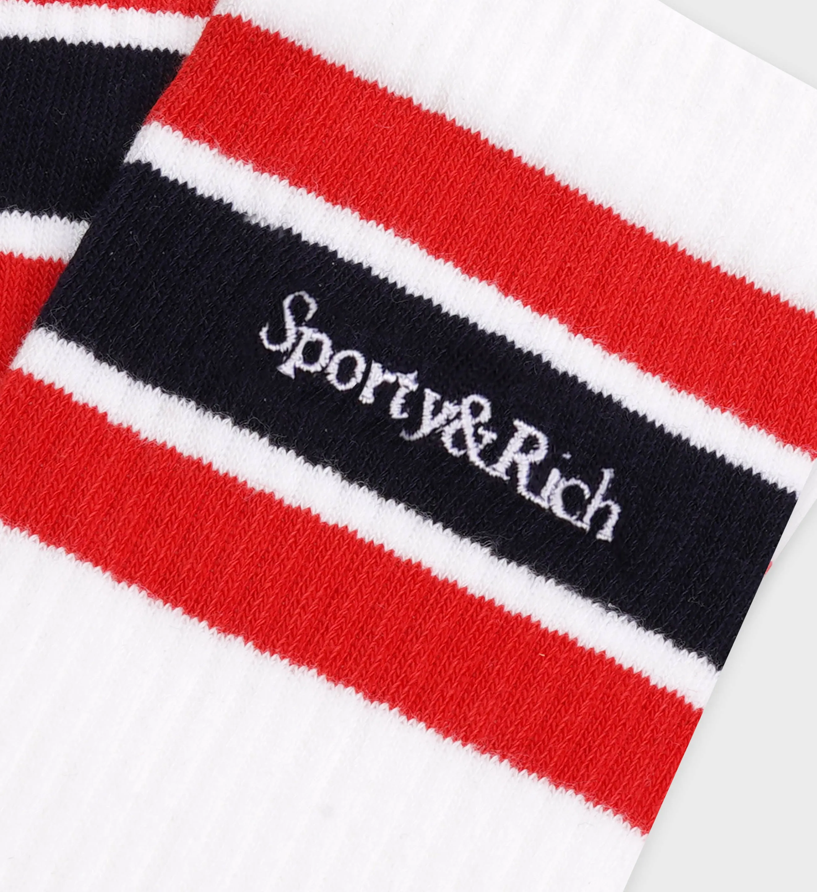 Serif Logo Socks - White/Navy/Red