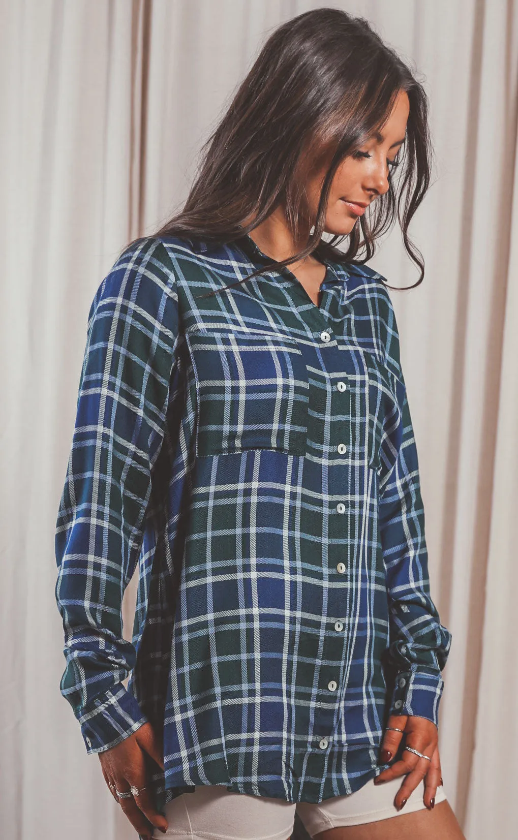 show me your mumu: the layer shirt - green plaid