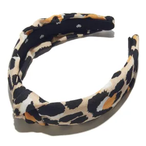 SILK LEOPARD PRINT HEADBAND