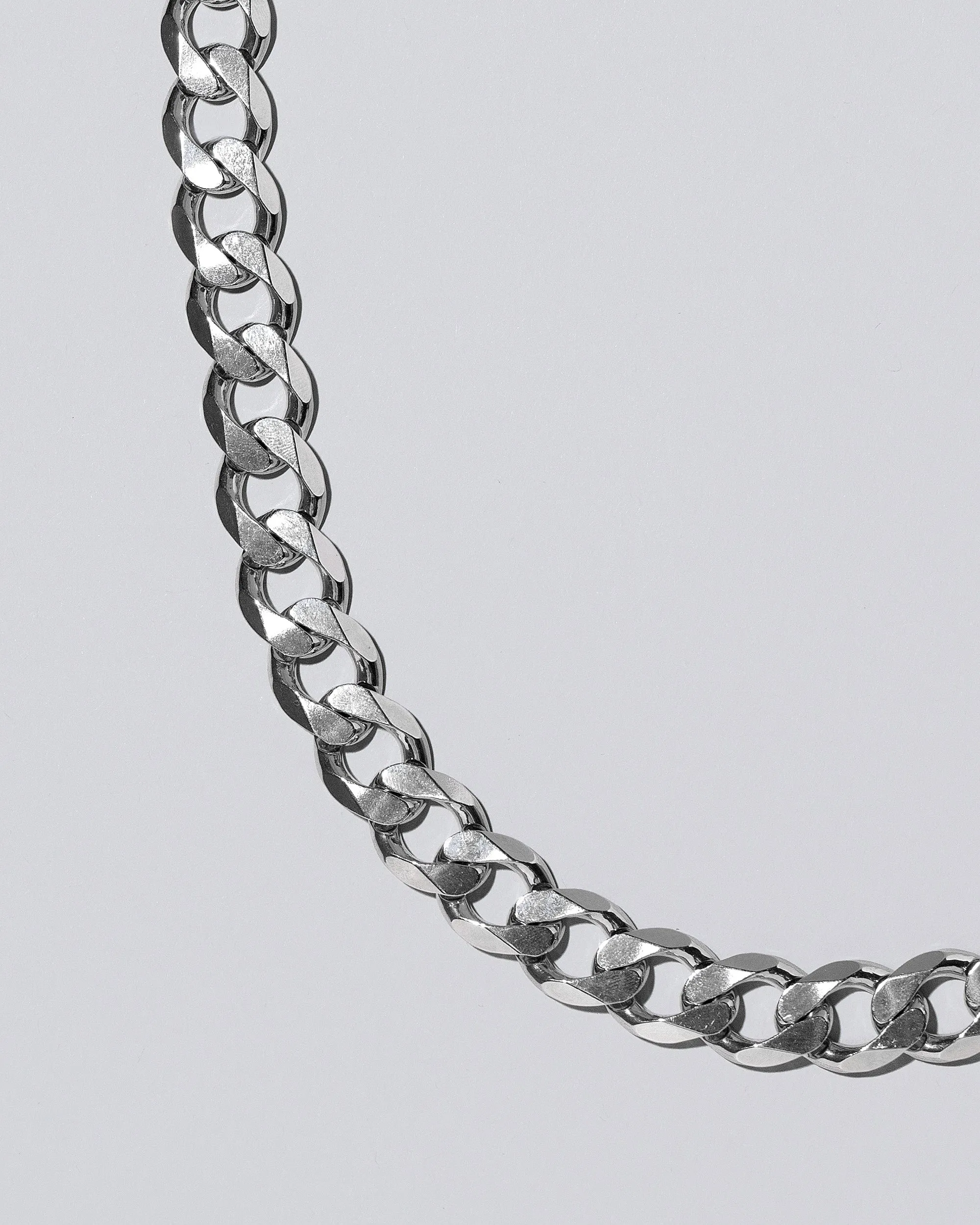 Silver Diamond Curb Chain Necklace