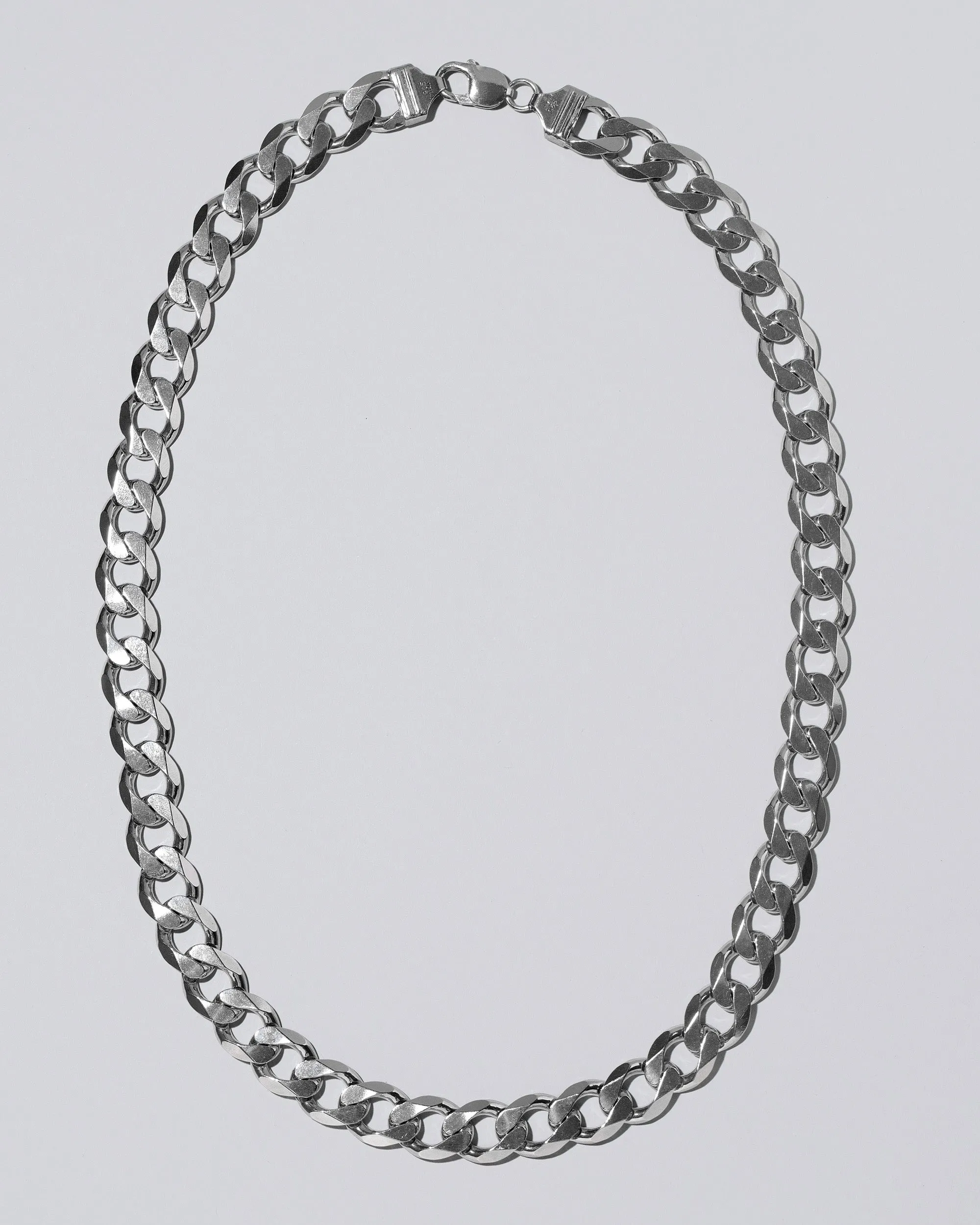 Silver Diamond Curb Chain Necklace