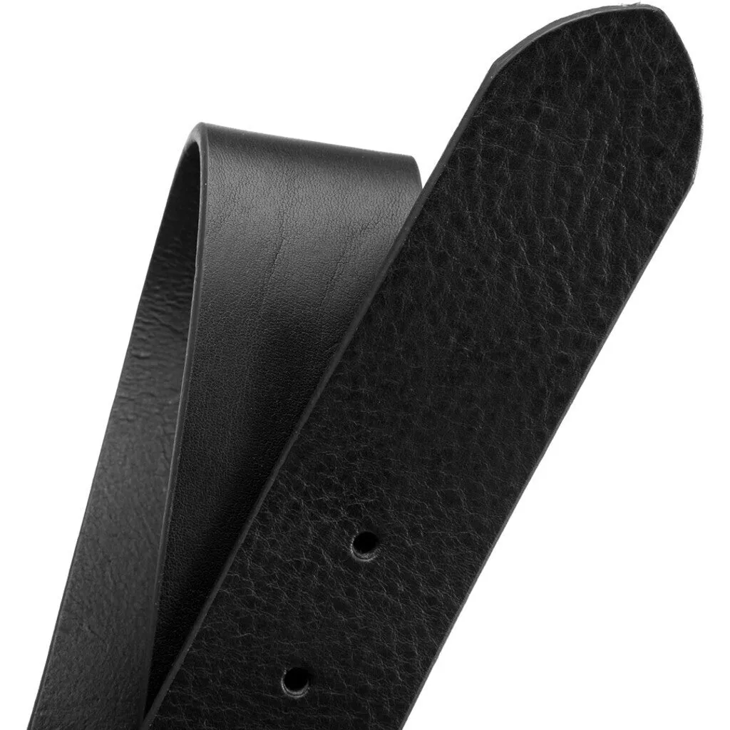 Simple looking leather belt in high quality / 14914 - Black (Nero)