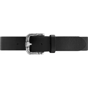 Simple looking leather belt in high quality / 14914 - Black (Nero)