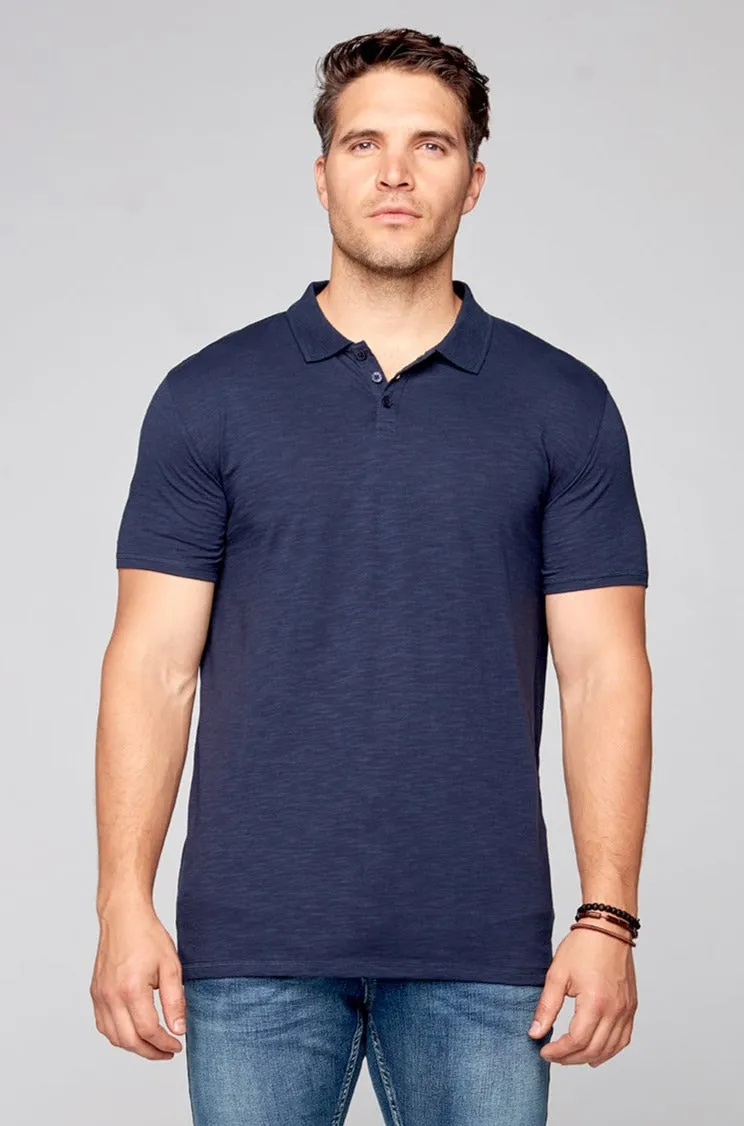 Slub Jersey Polo - Navy