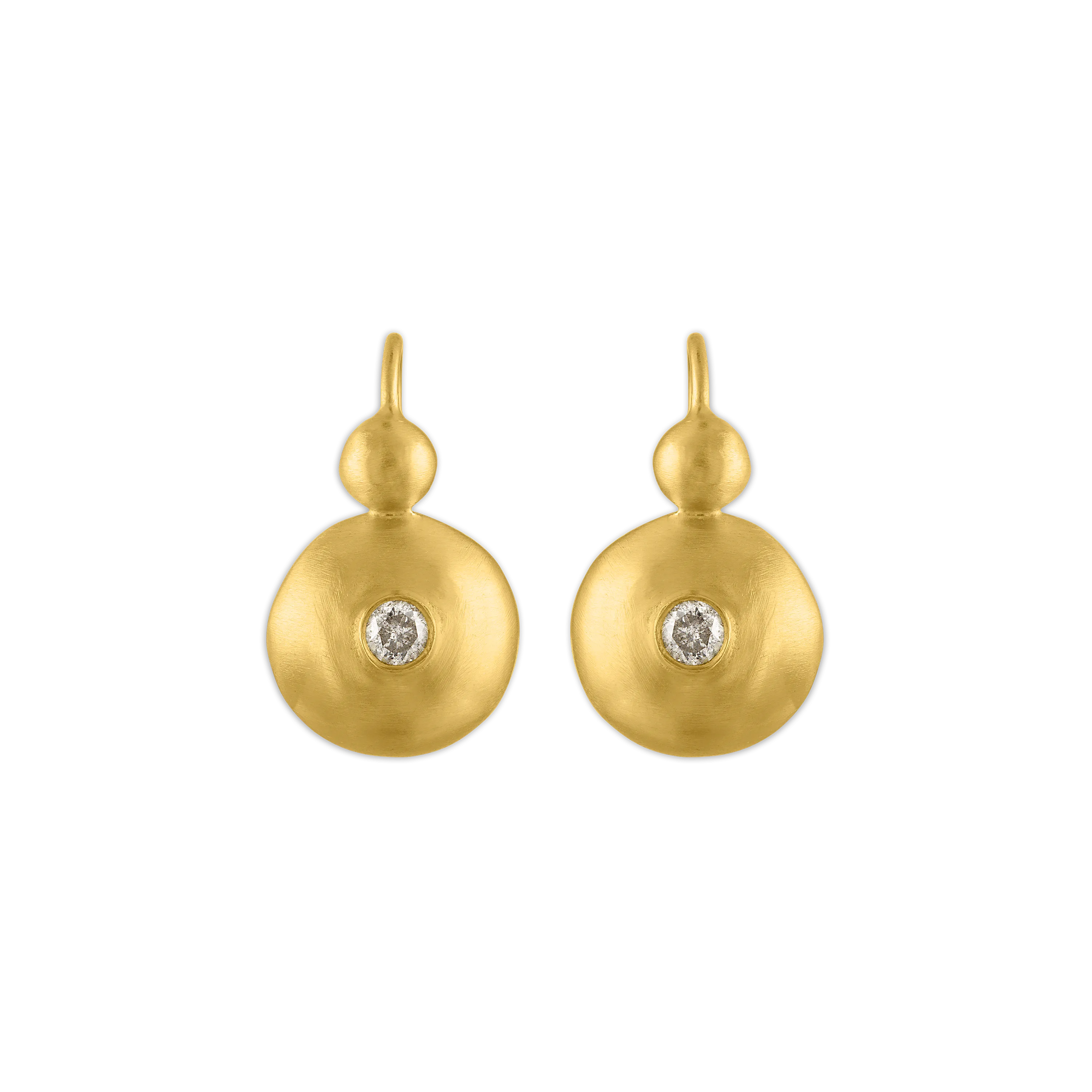 Small Diamond Bulla Hook Earrings