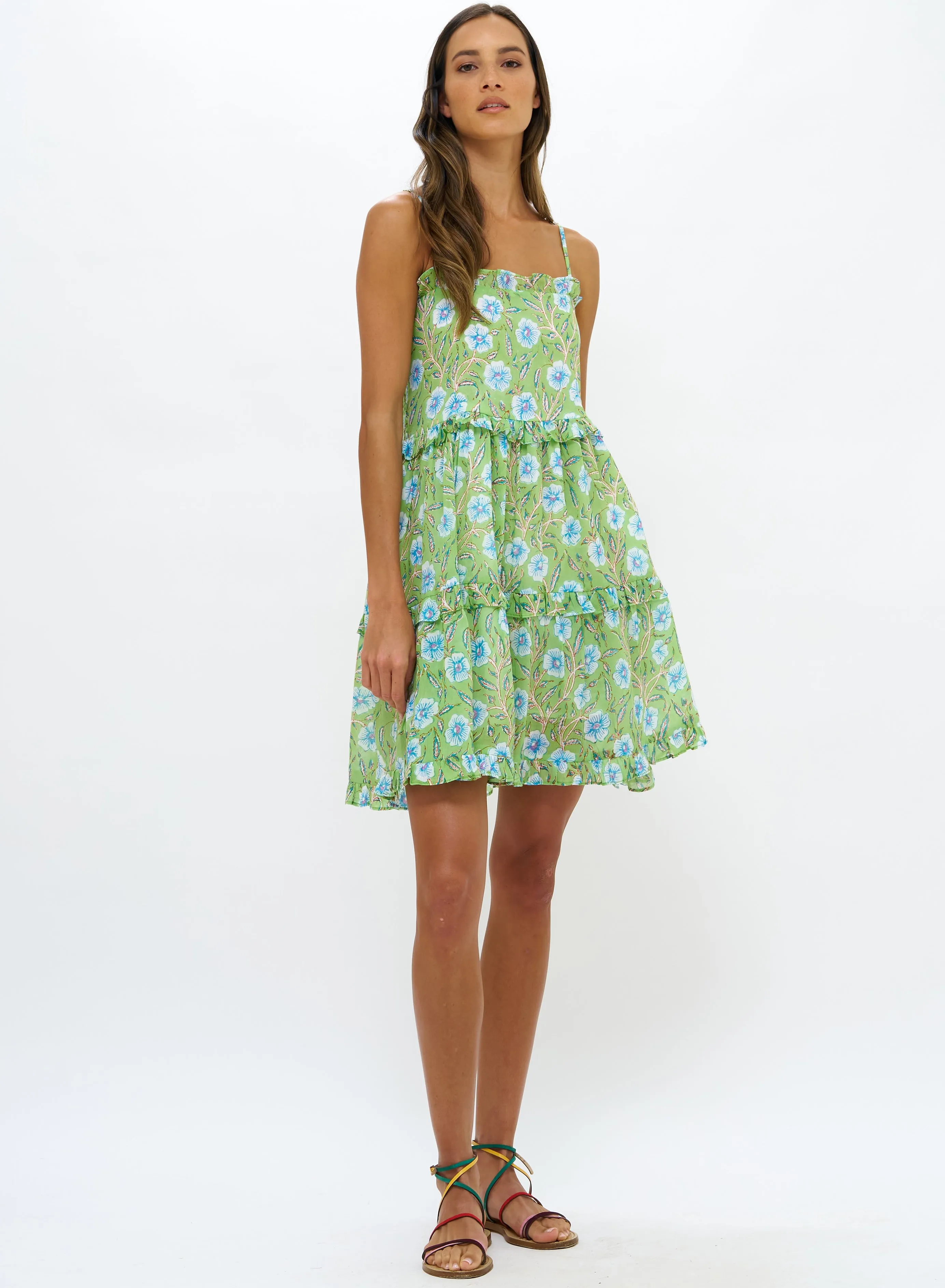 Smocked Back Mini Dress - Amalfi Lime