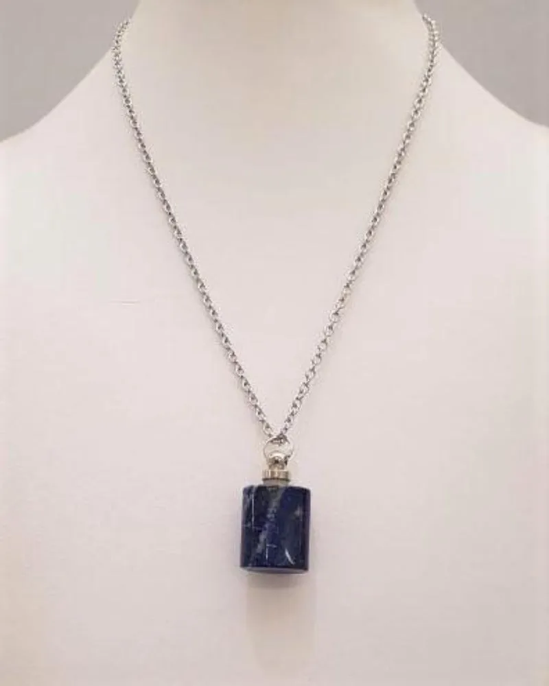 Sodalite Essential Oil Square Bottle Pendant