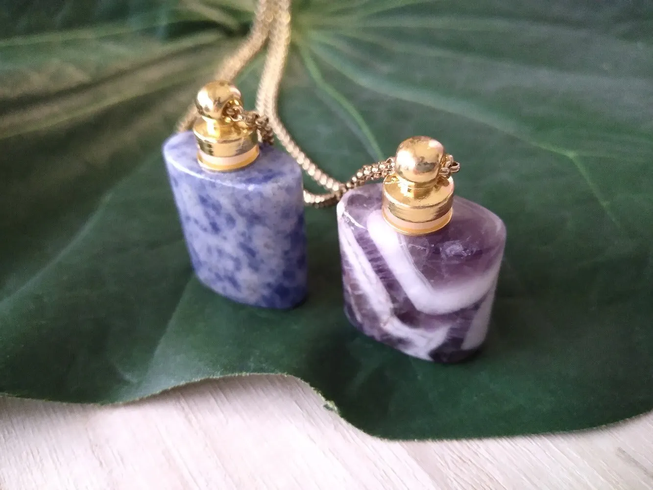 Sodalite Essential Oil Square Bottle Pendant