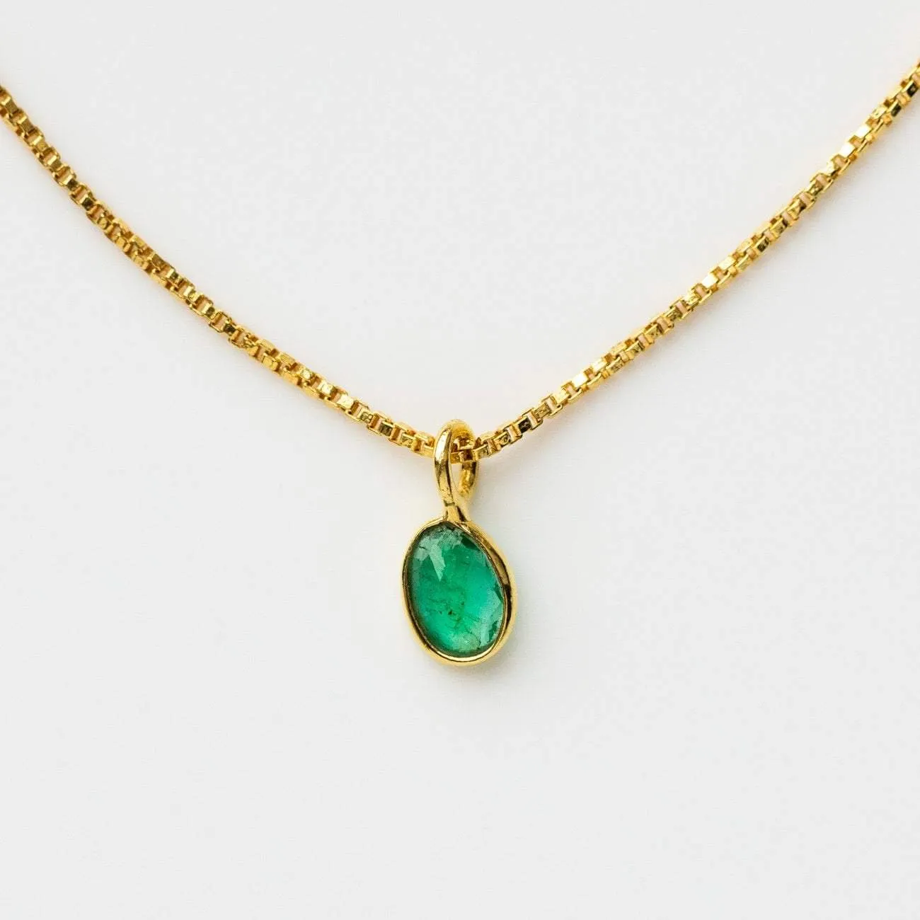 Sofia Slice Necklace with Emerald