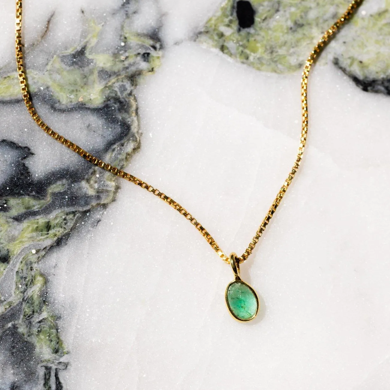 Sofia Slice Necklace with Emerald