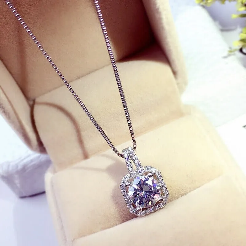 Solitaire Cut Diamond Necklace