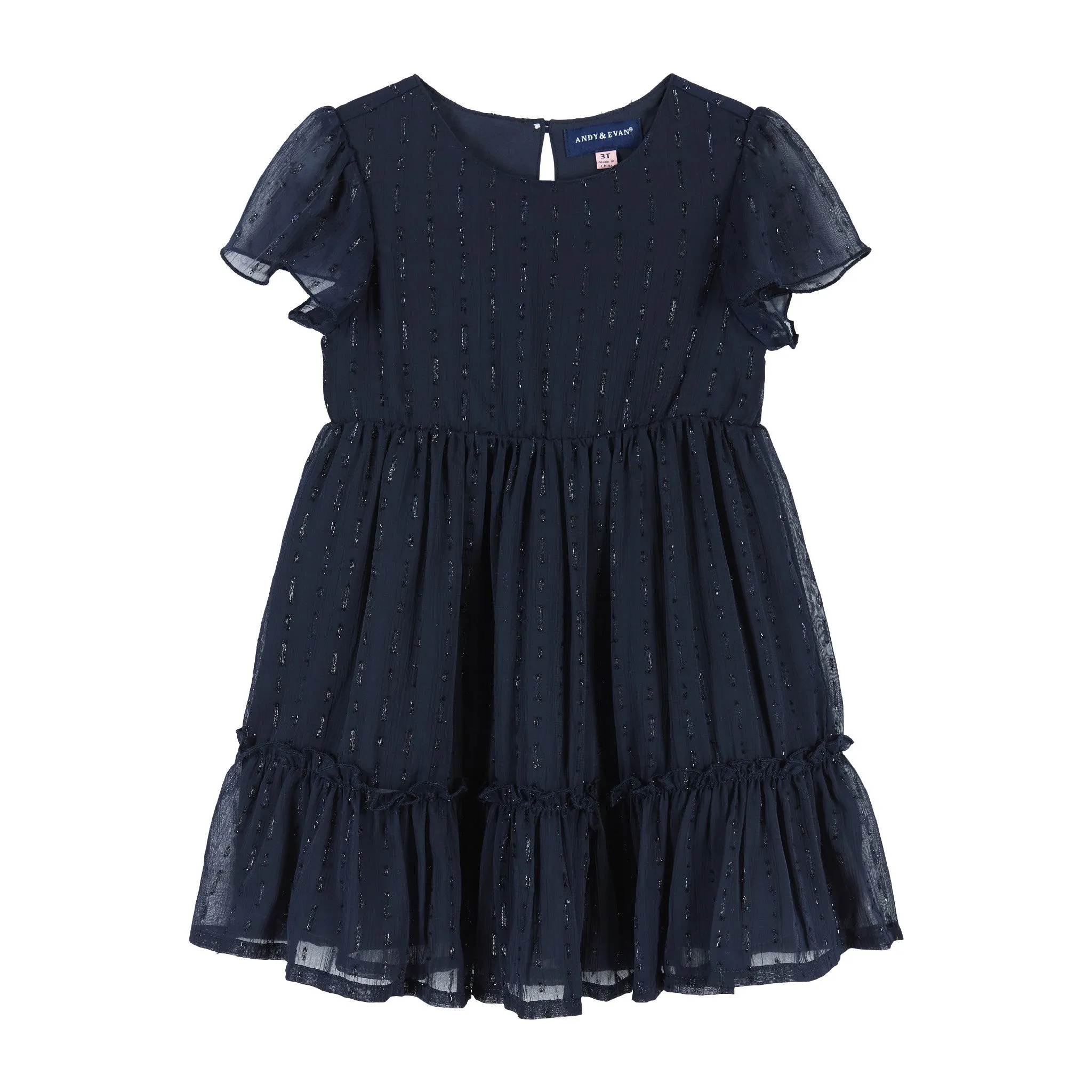 Starry Elegance Holiday Dress  | Navy