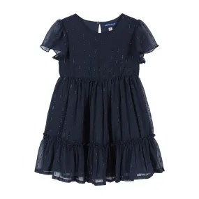 Starry Elegance Holiday Dress  | Navy