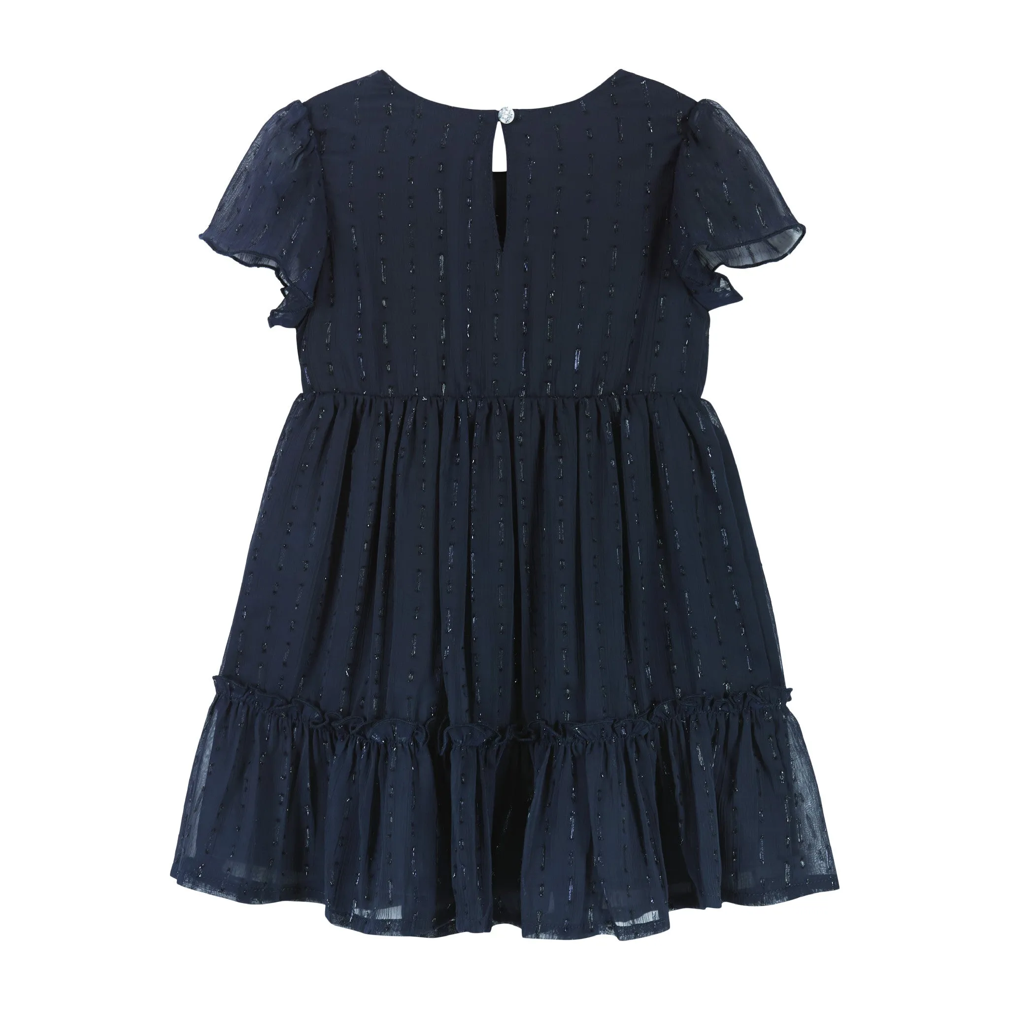 Starry Elegance Holiday Dress  | Navy