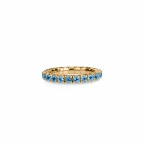 Stretch & Stack Aquamarine Eternity Rings, .6-3.0 Carats