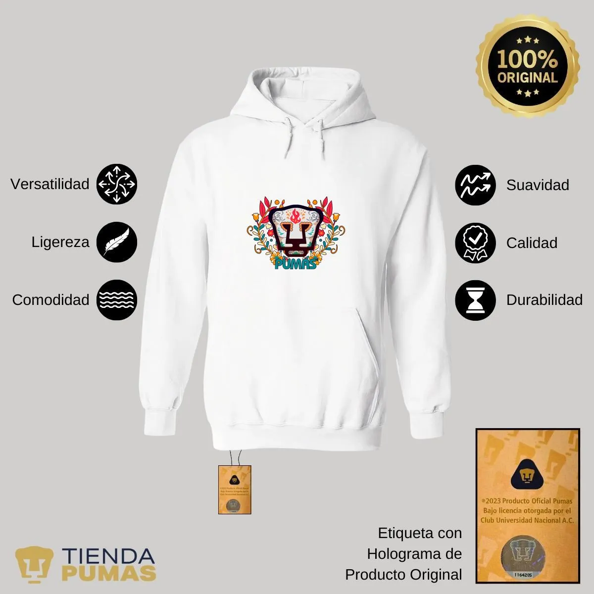 Sudadera para Hombre Hoodie Pumas UNAM Día de Muertos