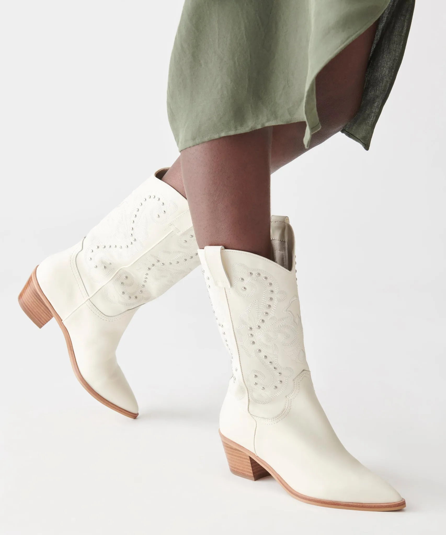 SULA BOOTS OFF WHITE LEATHER - re:vita