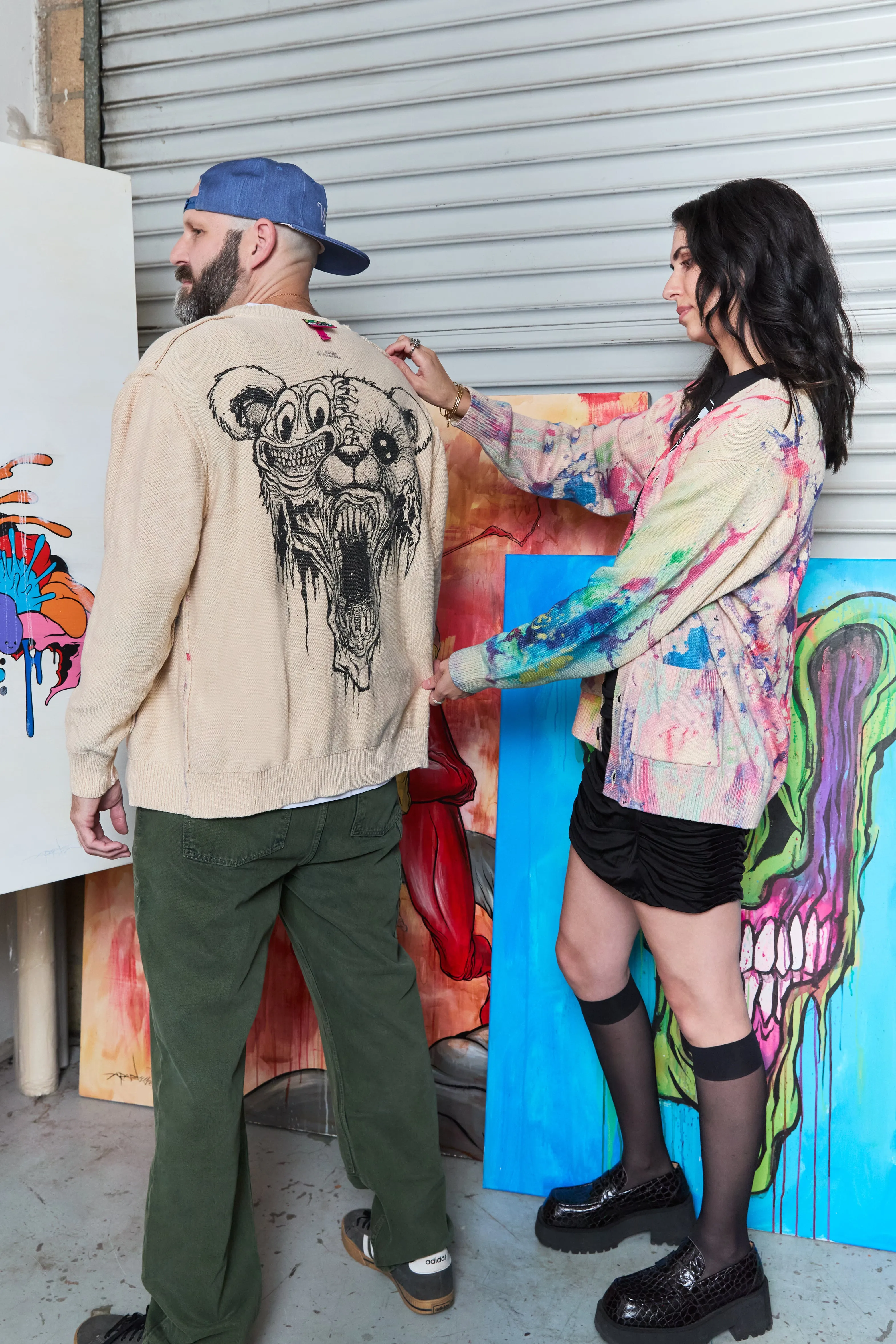 TF x Alex Pardee Paint Splatter Cardigan