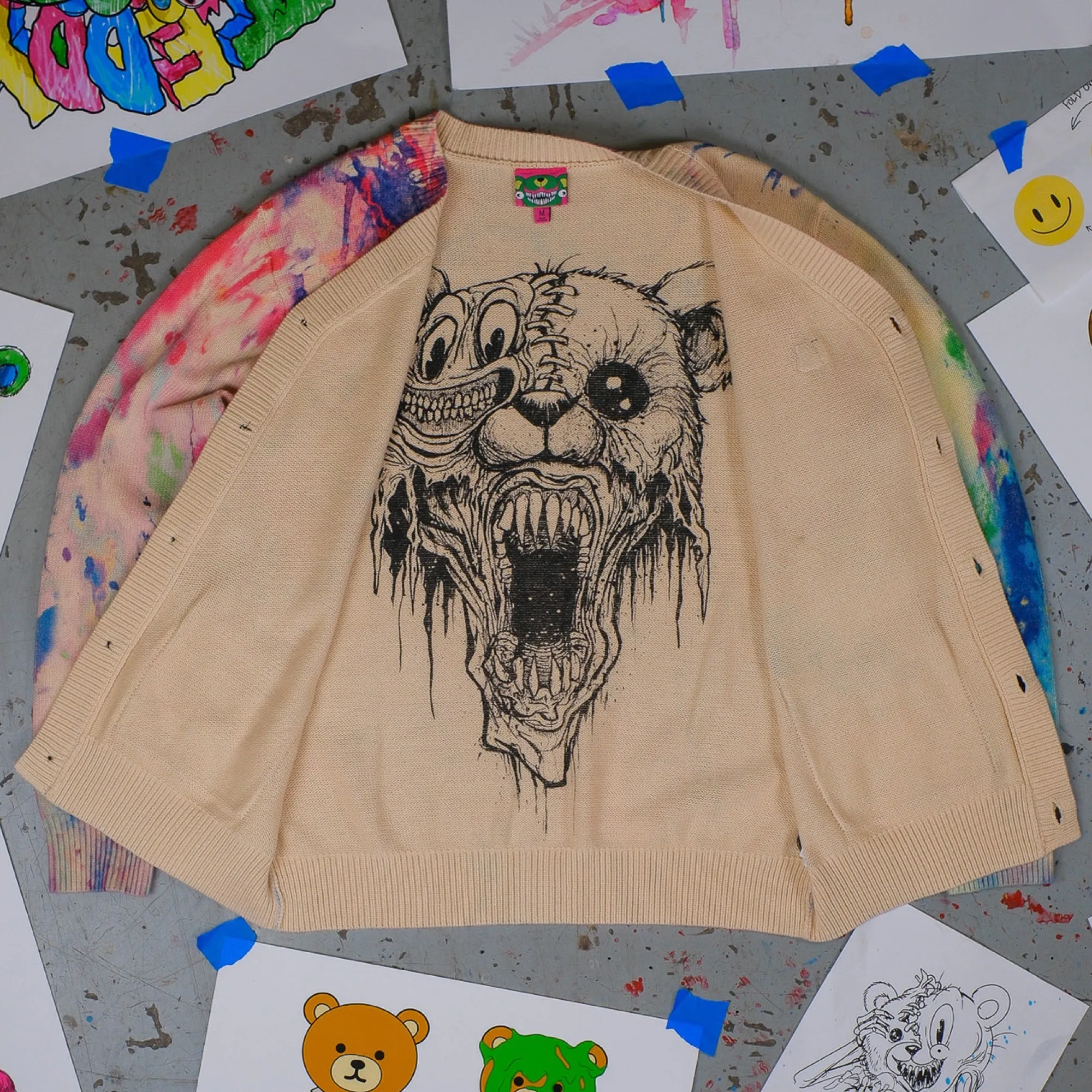 TF x Alex Pardee Paint Splatter Cardigan