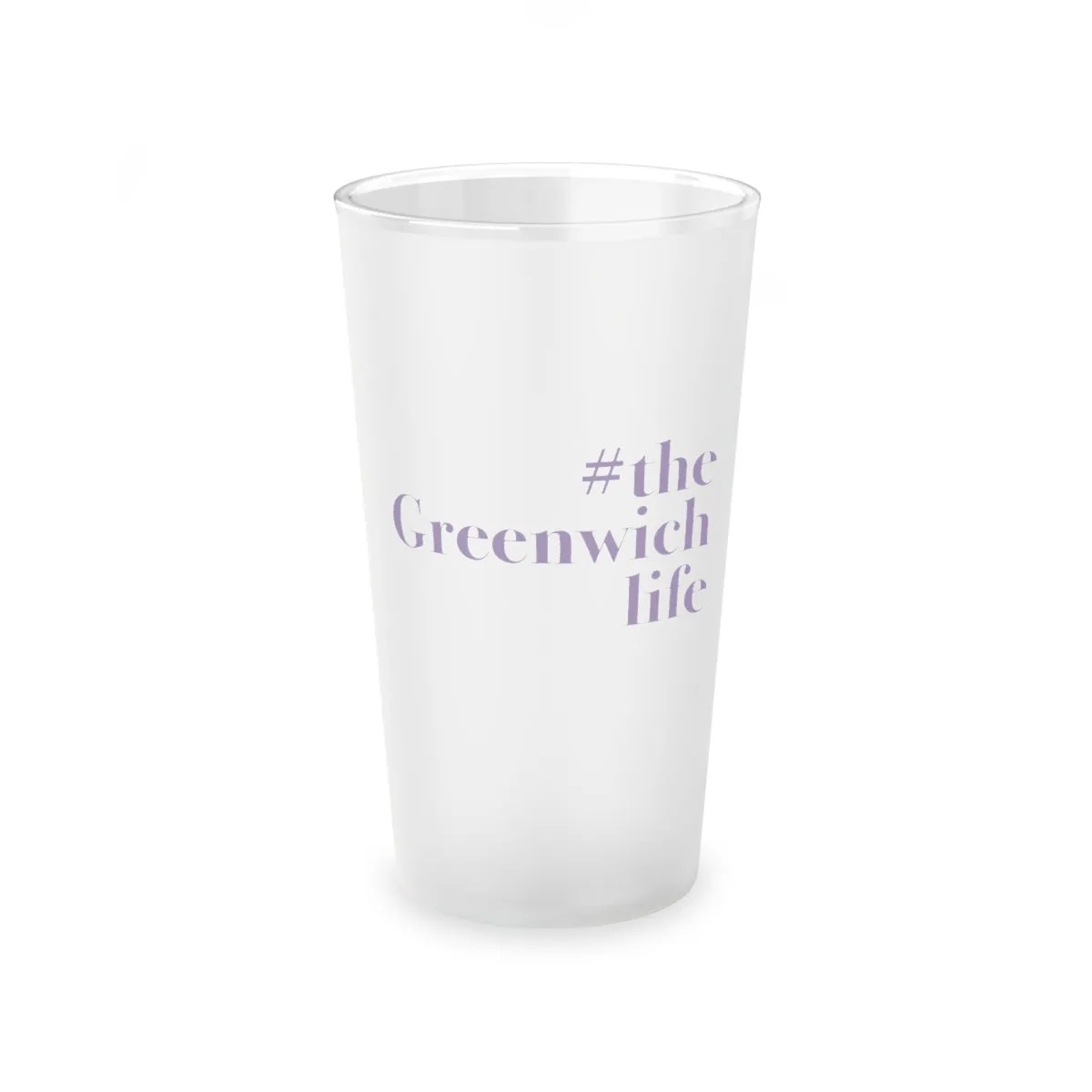 #thegreenwichlife Frosted Pint Glass, 16oz