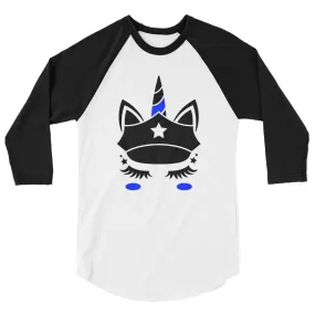 Thin Blue Unicorn Unisex Raglan