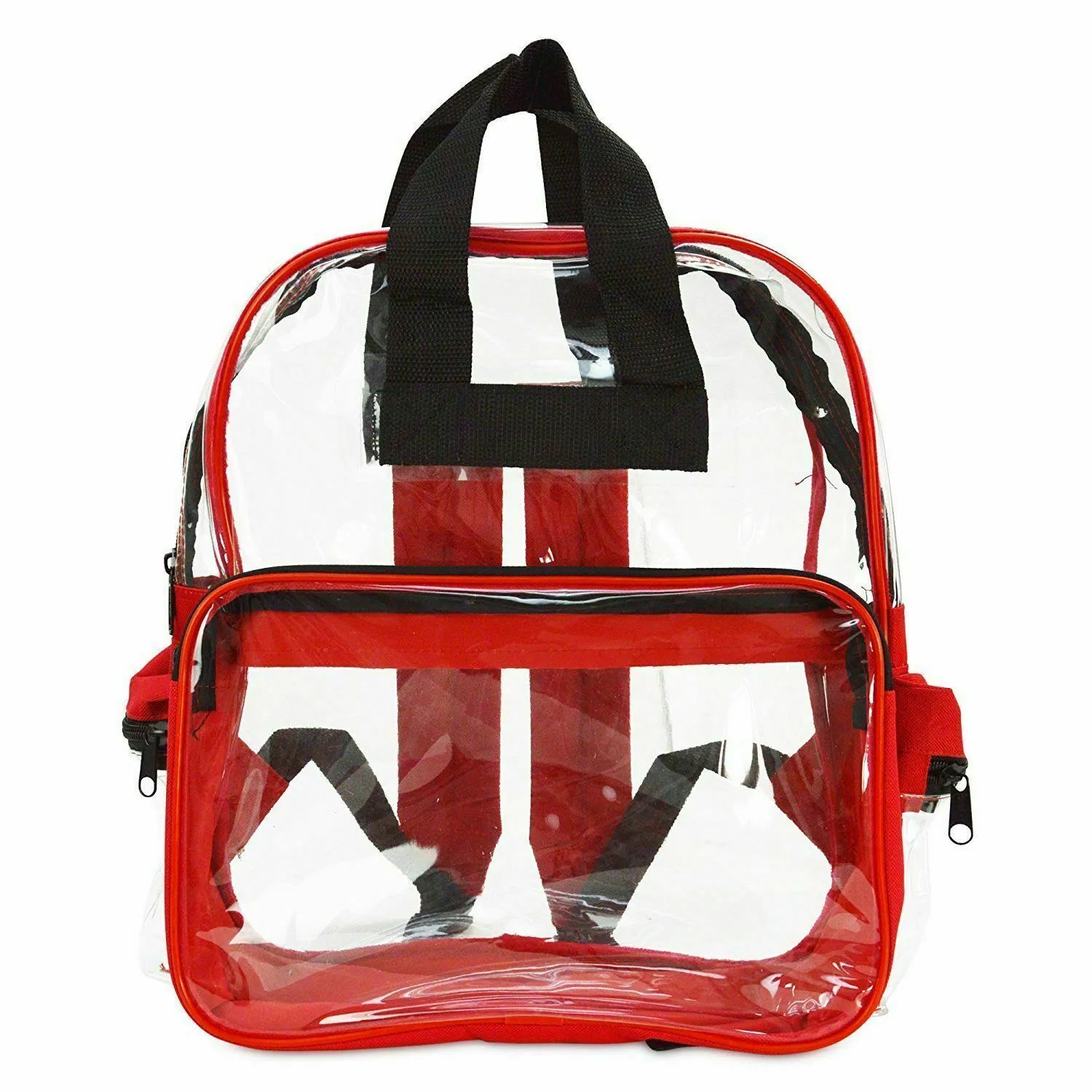 Travel Bag Unisex Transparent School Security Clear Backpack Red Plastic CBP