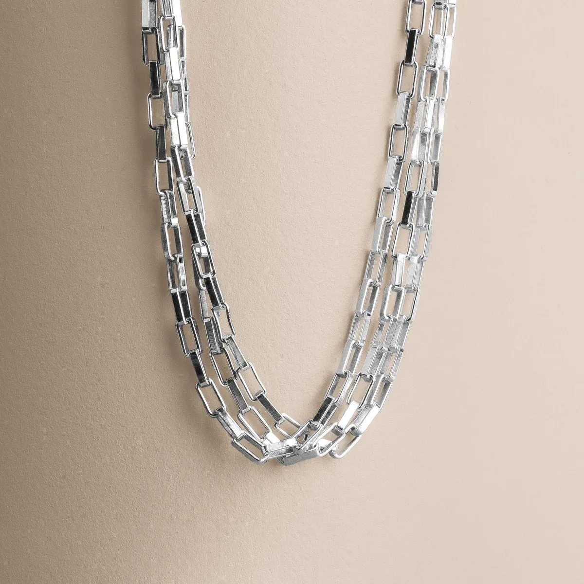 Triple Box Chain Necklace